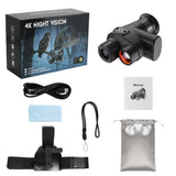 4K 36MP Head-Mounted Night Vision Goggles Monocular with 7x Magnification 250-300m Viewing Distance in Complete Darkness