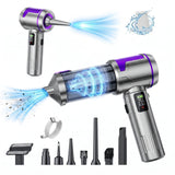 4-in-1 Car Vacuum Cleaner – 17000Pa Strong Suction, Cordless Handheld with Blow LED Lamp, USB-C Fast, Home-Car Universal