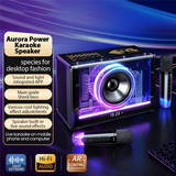 Bluetooth Speaker Karaoke Machine Two Wireless Microphones Portable Adults Kids LED Lights