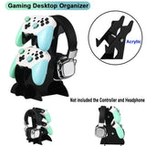 Gaming Setup Double-layer Gaming Controller Stand Acrylic Sturdy Desktop Organizer Headphone Stand for PS5/PS4/Xbox/Switch
