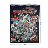 Horror Theme Cabin Scene Sticker PET 4 Scene 12 Sheets Visual Stacking Sticker Party Favor Super Large Pocket Sticker Book