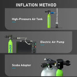 Mini Diving Cylinder 0.5L Scuba Diving Gear Set with Diving Mask Oxygen Bottles Hand Pump For Scuba Diving Underwater Breathe