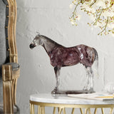 Nordic Horse Sculpture Crystal Resin Horses Statue Figurine Office Home Decoration Desktop Animal Ornament Interior Art Crafts