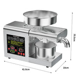 Intelligent Commercial Oil Press Machine Stainless Steel Cold Hot Dual Mode for Peanut Sesame Almond 8-16LB/H High Oil Yield