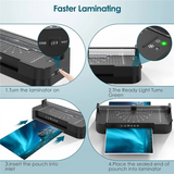 ABWG-4-in-1 Laminator Thermal Laminating Machine Lamination Kit Laminator Machine for Office Home Classroom-EU