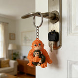 Monkey Keyring Charm Pendant Scratch-Resistant Cute Monkey Holding Plush Pendant Lightweight for Car Keys Funny Gifts