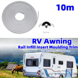 10m RV Awning Rail Infill Insert Moulding Trim Herzim Strip 12mm Outdoor Camping RV Tent Accessories For Caravan Motorhome