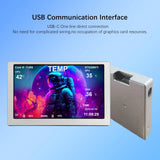5inch Silver IPS LCD Monitor with USB Type C and 9 pin Cable for PC Case CPU GPU Temp