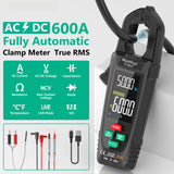 MASTFUYI FY382C Smart Clamp Meter 600A Current Voltage High Precision 6000 Counts Digital Multimeter Tester Tool for Electrician