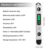 0~225° 400mm Aluminum Alloy Digital Protractor Angle Meter Multi-function Angle Ruler LCD Display Backlight Woodworking