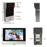 2 Wire Digital Video Intercom System, 7 Inch Wireless WIFI Monitor 1080P Doorphone Camera Video Doorbell IC Card Tuya APP Unlock
