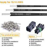 10 set Delphi 2.5mm Waterproof Electrical Wire Connectors 2 Pin Weather Pack GM Automotive Female Male Socket Plug 18-14 AWG