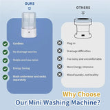 2 Modes Deep Cleaning Mini Portable Washing Machine 1L USB Rechargeable Small Washer For Underwear
