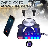 12V Motorcycle Phone Clip Speaker With 2.5 Inch*2 Loudspeakers USB Waterproof Cover Design BT Call Smartphone Charger MP3 Player