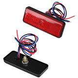 Universal Motorcycle Scooter Moped Rectangle LED Reflector Tail Brake Light Stop Lamp