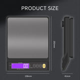5kg/0.1 Waterproof Electronic Kitchen Scale 10kg Home Digital Rechargeable Stainless Steel Weighing Scale Baking Measuring Tools