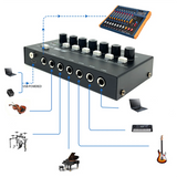B02B-MX600 Ultra Low-Noise 6-Channel Line Mixer Stereo/Single Track Switch Microphone Preamplifier