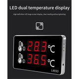 Delighted- Tool Digital Thermometer Swimming Pool Household Indoor Dual Water Temperature External Probe Gauge Large Screen