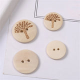 500pcs Wooden Buttons 2 Hole Round Wood Sewing Button for DIY Craft