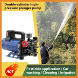 New Agricultural Electric High Pressure Pump Spraying Watering Car Wash Irrigation Double Cylinder Piston 12V/24V/48V/60V/220V