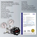 316L Stainless Steel High Pressure Gas Regulator 6000 Psig for Industrial Gas Systems OEM/ODM Service CE & ISO9001 Certified