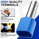 800PCS Double Wire Ferrule Kit - Dual Barrel Ferrules Connectors for AWG 22-7, Ideal for Electrical, Industrial, and DIY Project