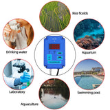 PH Controller Digital pH Meter Water Purity Acidity Detector Electrode HI/LO Alarm Accuracy Tank Aquarium Pool Liquid Monitor