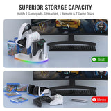 For PS5 Desktop Storage Stand Controller Stand With RGB Lights Headphone/Handle/Remote/Disc Desktop Storage Stand