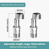 2PCS Stainless Steel Angled Curved Shower Adapter Angle 360° Rotatable Eccentric Screw Corner Wall Mounted Shower Faucet Adapter