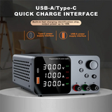 DC 30V 10A Power Supply USB Charging Adjustable DC Regulated Switching Power With Output Button DC Power Switch A