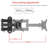 Universal Wall Mount Computer Bracket 10-37in Extendable LCD Monitor Bracket Rotatable Sturdy TV Holder Versatile Home Office