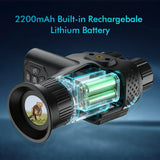 4K 36MP Head-Mounted Night Vision Goggles Monocular with 7x Magnification 250-300m Viewing Distance in Complete Darkness