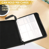 Trading Card Binder, 9 Pockets Baseball Card Binder Sleeves With Zipper, Card Case For Game/Football/Baseball Card