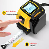 3 IN 1 40M/60M Laser Tape Measure Laser Distance Meter Digital Tape Measure Measuring Tool Steel Tape Measure USB Rechargeable
