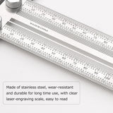 Stainless Steel High-Precision Scale Ruler T-Type Hole Ruler Right Angle Ruler Multifunctional Woodworking Scribing Mark Line