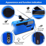 Portable Solar Hand Crank Radio 1200Mah USB Portable Outdoor Emergency Speaker Stereo Emergency Hand Crank