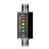 LED SWR Meter 3-30MHz Frequency Shortwave Standing Waves Indicator with 5 LEDs M Female Interface 50W Maximum Power 25x25x50mm