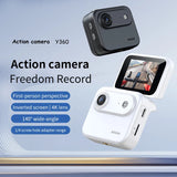 Mini Sports Camera 4K Ultra Clear Recording VLOG Recorder Flip Screen Anti Shake  Wide-angle Student Travel Camera Portable