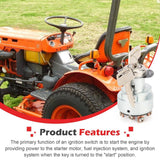 Metal Ignition Switch with 2 Keys for Kubota Engine Tractor Grasshopper Mower 928D 930D 725D 722D Replace 66706-55120 183827