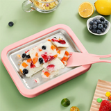 Stainless Steel Fried Ice Tray Great For Making Ice Cream, Fruit Shakes, Smoothies Quick Cooling Tray With Two Scrapers