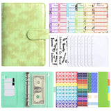 Save Money A6 Budget Binder PU Leather with Zipper Cash Envelopes Budget Planner Organizer Cashew Flowers Expense Sheets