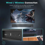 BESTISAN SE02H 2.2 CH HIFI Soundbar With 2 Built-in Subwoofers 3D Surround Sound Dynamic Audio BT USB AUX Optical Coaxial Input