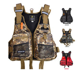 Safety Strap Fishing Vest Adjustable Men Women Multi-Pocket Swimming Life Jacket for Fly Fishing Outdoor Boat Drifting Survival