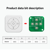 Circular Button 433Mhz Universal Button 5 Keys Mini Wireless Control Switch System Wall Paste