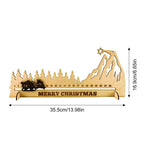 Santa Advent Calendar Wooden Sleigh Advent Calendar With Moving Block Christmas Decoration For Dining Table Fireplace Coffee