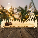 Santa Advent Calendar Wooden Sleigh Advent Calendar With Moving Block Christmas Decoration For Dining Table Fireplace Coffee