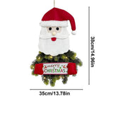 Santa Claus Pendant Wreaths Light Up Warm Santa Claus Wreath For Christmas Indoor Outdoor Seasonal Decors For Dining Room