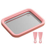 Stainless Steel Fried Ice Tray Great For Making Ice Cream, Fruit Shakes, Smoothies Quick Cooling Tray With Two Scrapers