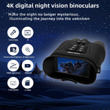 Ponbos 4K UHD Tactical Binocular Telescope Camera 600M Infrared Night Vision Binoculars for Hunting Camping 40MP 8X Digital Zoom