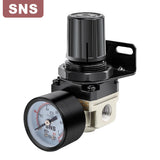 Pneumatic Air Pressure Regulator AR3000-N02 1/4 NPT Port Thread 0-150 PSI Gauge Aluminum Alloy